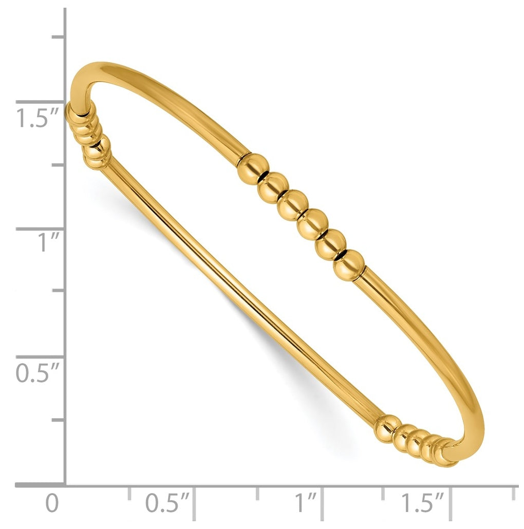 1/20 14K Gold Filled 3.0mm Beaded Tube 6.75in Stretch Bracelet