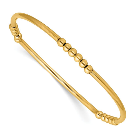 1/20 14K Gold Filled 3.0mm Beaded Tube 6.75in Stretch Bracelet