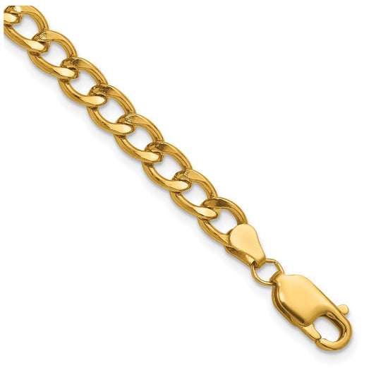 1/20 14K Gold Filled 5.40mm Flat Curb 6.5in with 1in ext. Bracelet