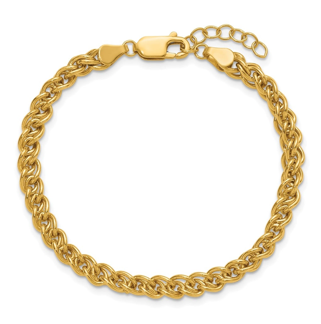 1/20 14K Gold Filled 4.25mm Wheat 6.5in with 1in ext. Bracelet