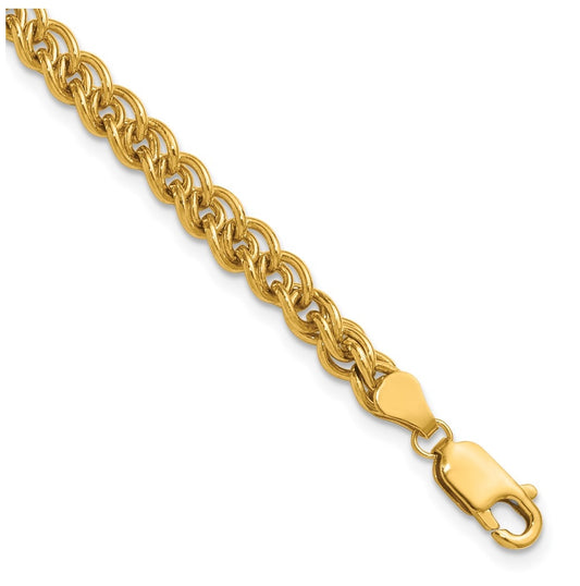 1/20 14K Gold Filled 4.25mm Wheat 6.5in with 1in ext. Bracelet