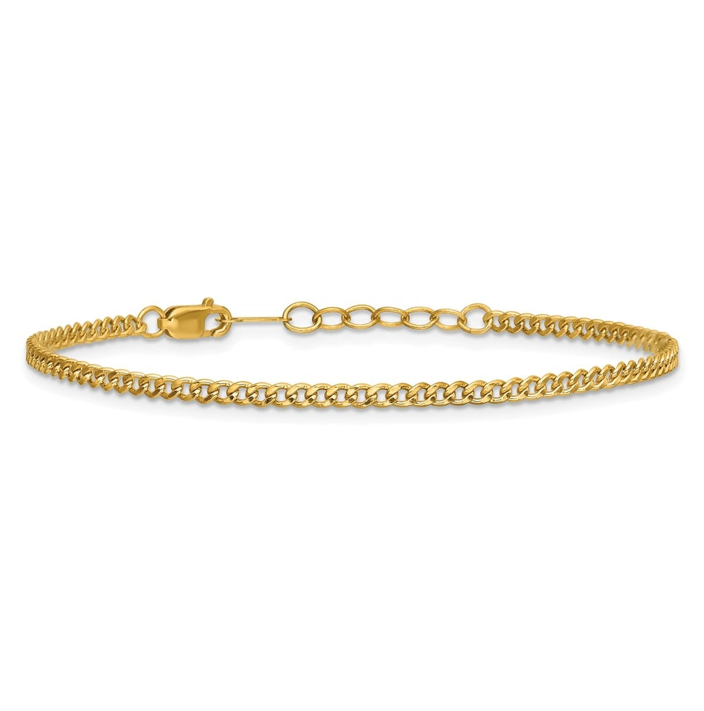 1/20 14K Gold Filled 2.30mm Curb 6.5in with 1in ext. Bracelet