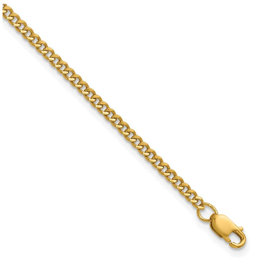 1/20 14K Gold Filled 2.30mm Curb 6.5in with 1in ext. Bracelet