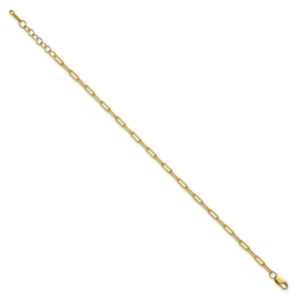 1/20 14K Gold Filled 2.50mm Flat Paperclip Link 6.5in w/1in ext. Bracelet