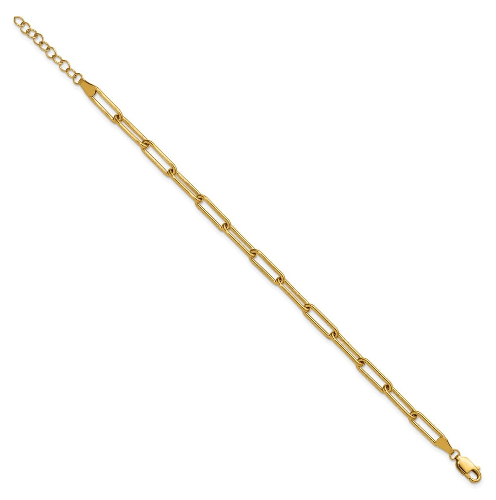 1/20 14K Gold Filled 4.10mm Paperclip Link 6.5in with 1in ext. Bracelet