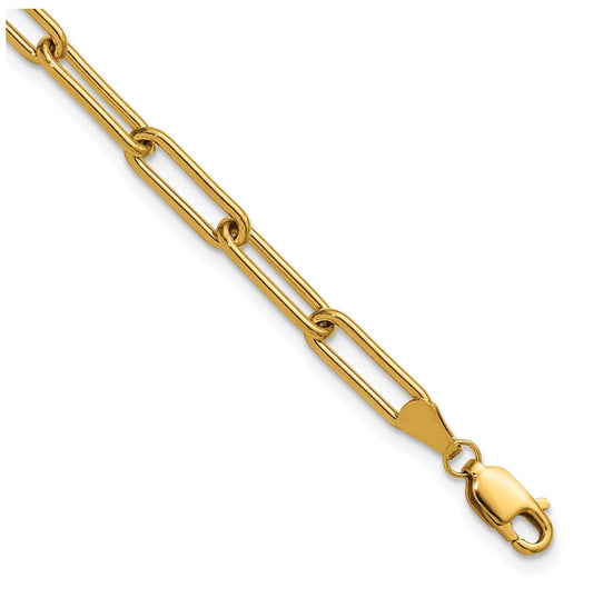 1/20 14K Gold Filled 4.10mm Paperclip Link 6.5in with 1in ext. Bracelet