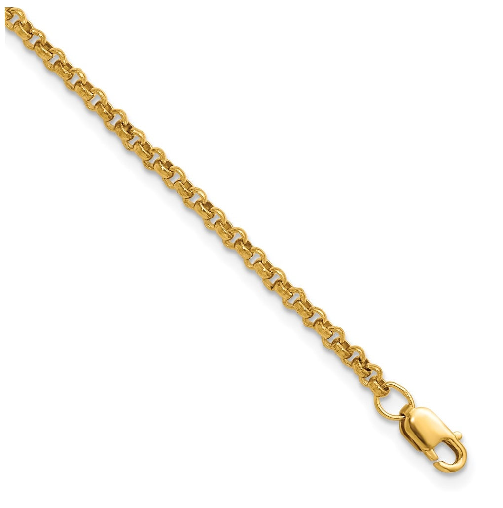 1/20 14K Gold Filled 2.50mm Rolo 6.5in with 1in ext. Bracelet