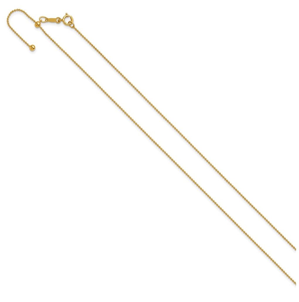1/20 14K Gold Filled 1.0mm Adjustable Beaded 22in Chain