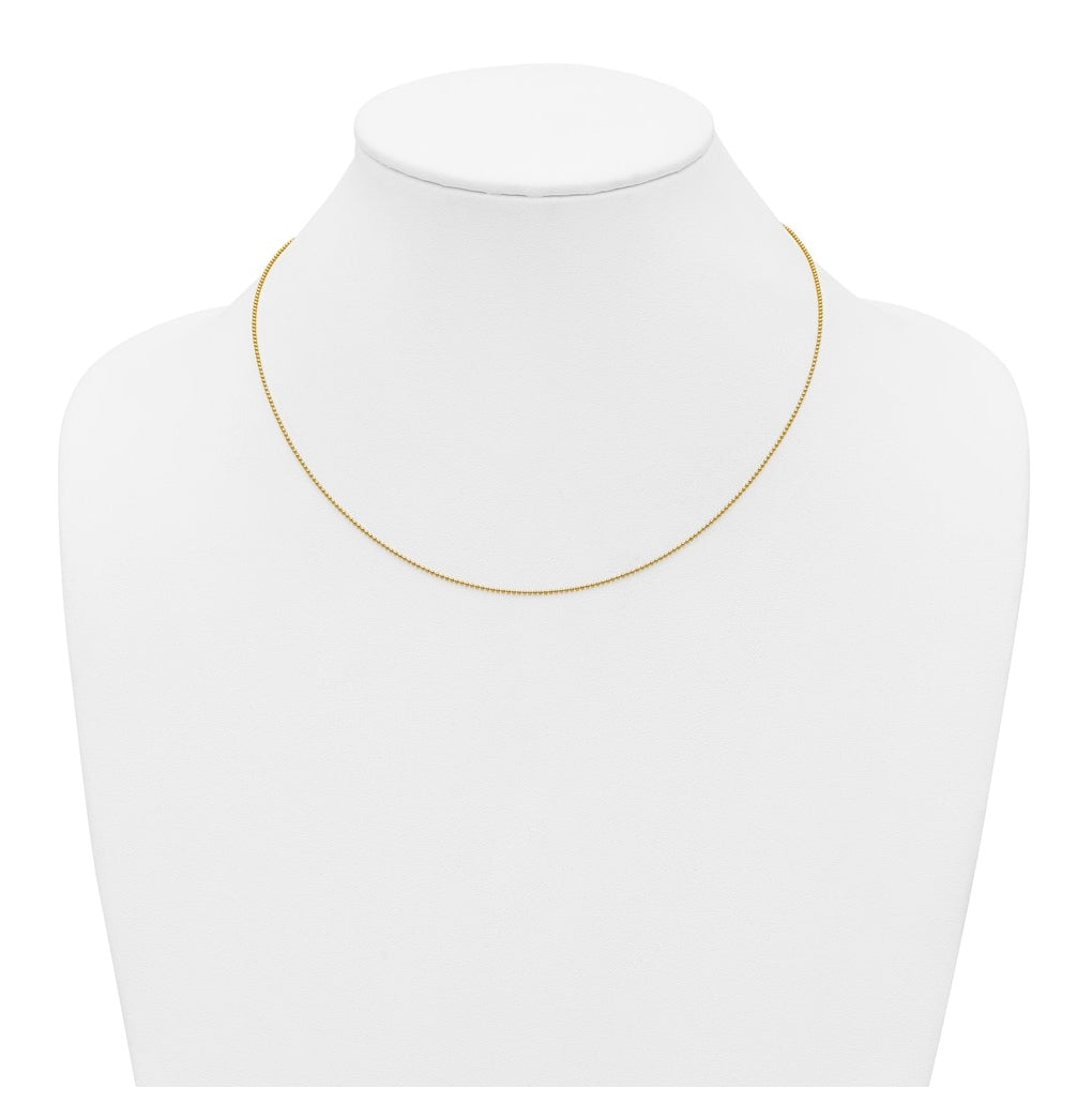 1/20 14K Gold Filled 1.0mm Adjustable Beaded 22in Chain