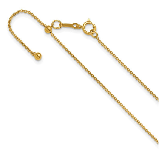 1/20 14K Gold Filled Adjustable Cable 22in Chain