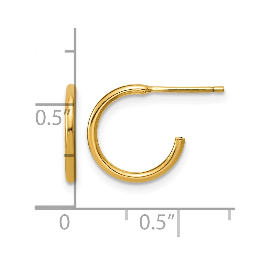 1/20 14K Gold Filled 1.30 x 12mm Post Hoop Earrings