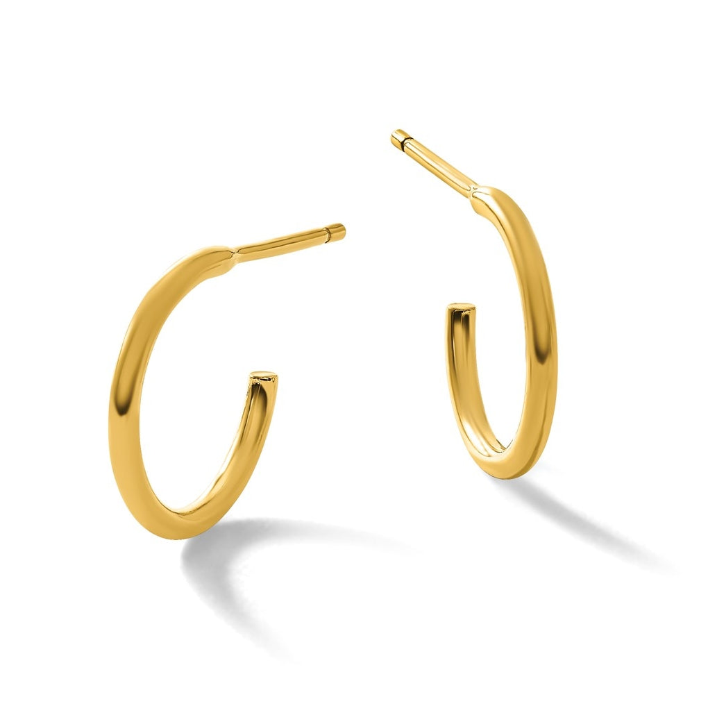1/20 14K Gold Filled 1.30 x 12mm Post Hoop Earrings