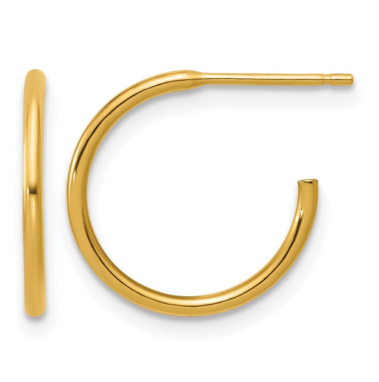 1/20 14K Gold Filled 1.30 x 15mm Post Hoop Earrings