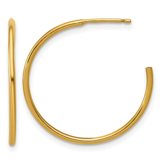 1/20 14K Gold Filled 1.30 x 25mm Post Hoop Earrings