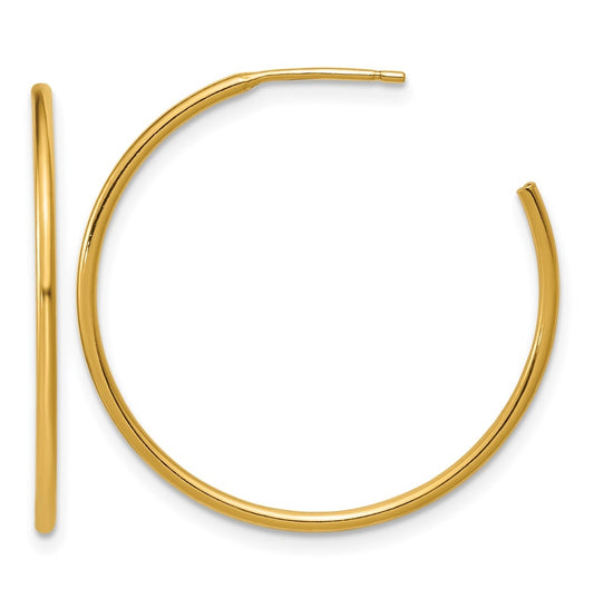 1/20 14K Gold Filled 1.30 x 30mm Post Hoop Earrings