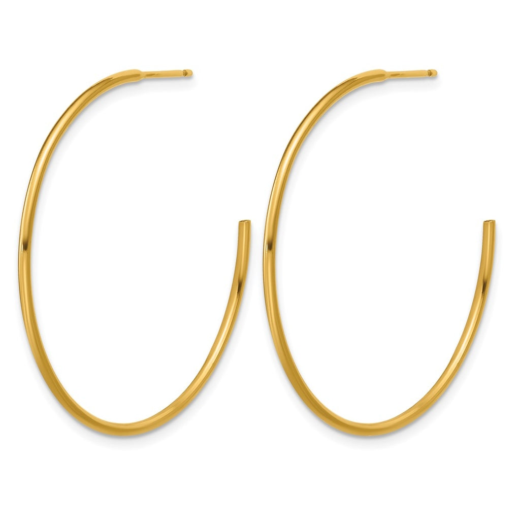 1/20 14K Gold Filled 1.30 x 38mm Post Hoop Earrings