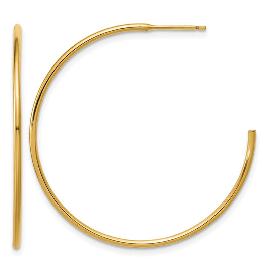 1/20 14K Gold Filled 1.30 x 38mm Post Hoop Earrings