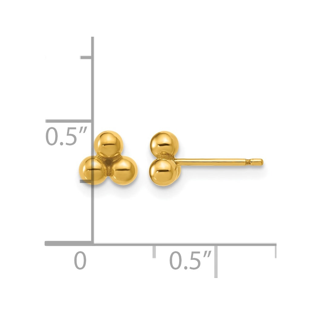 1/20 14K Gold Filled 3 Ball Post Earrings