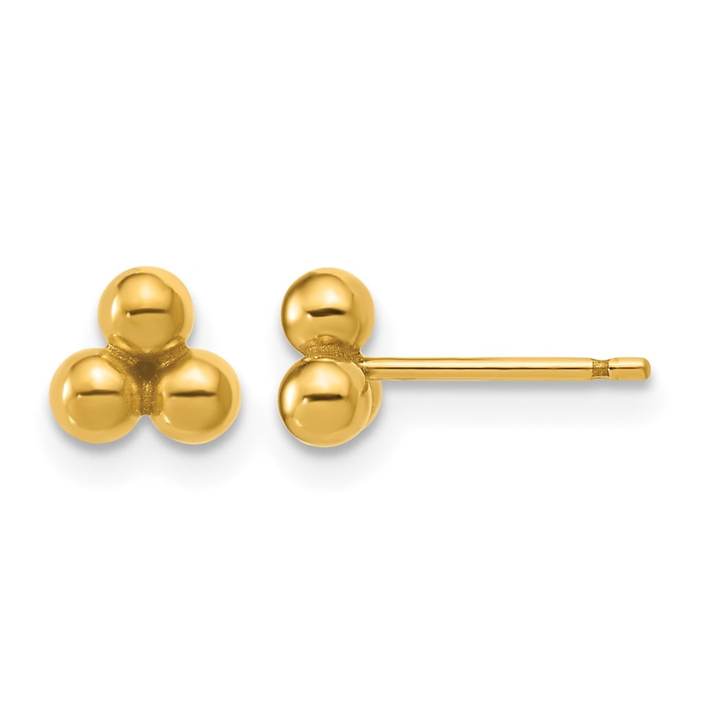 1/20 14K Gold Filled 3 Ball Post Earrings