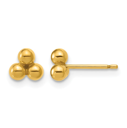1/20 14K Gold Filled 3 Ball Post Earrings