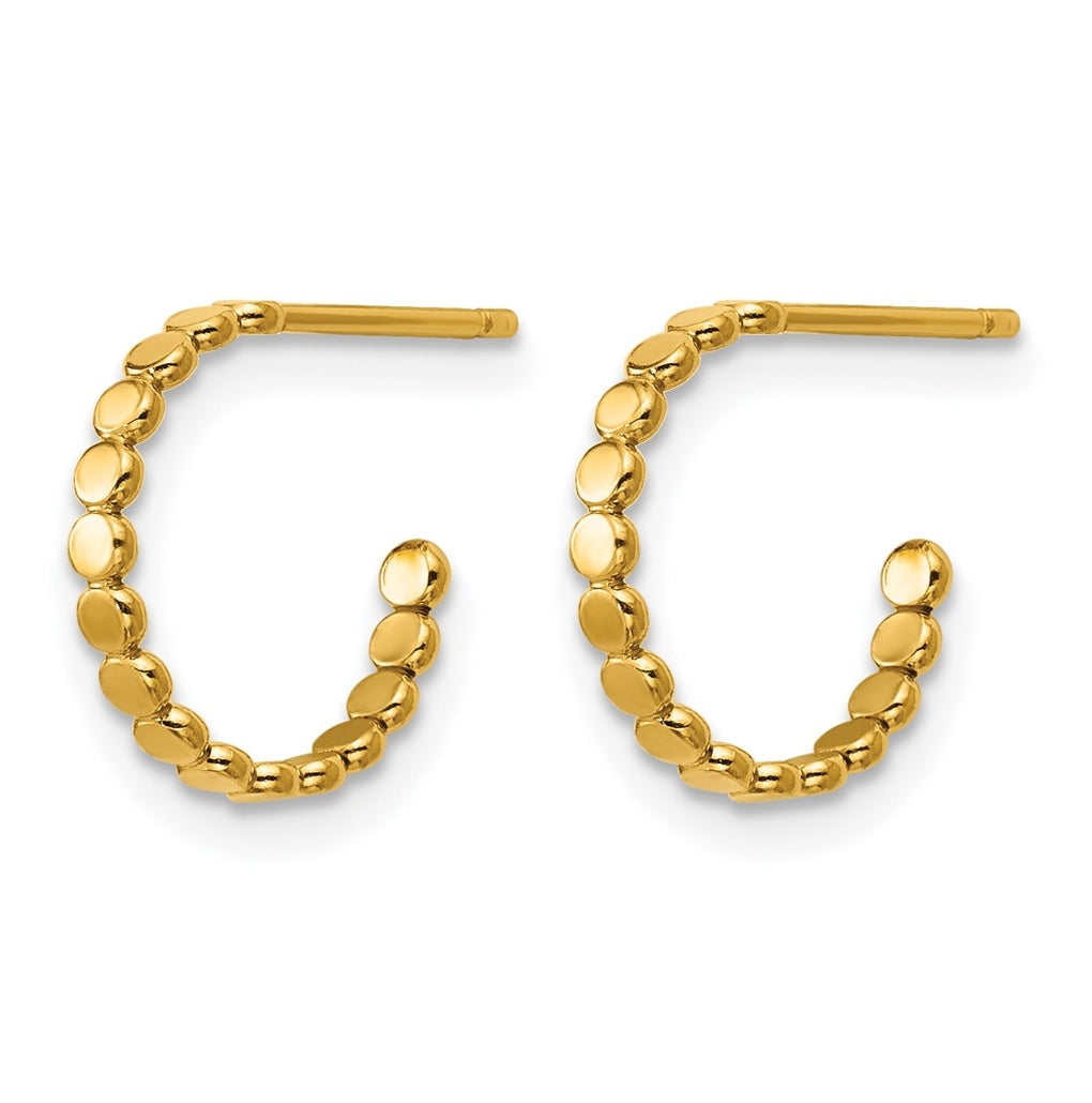 1/20 14K Gold Filled 1.90 x 12mm Beaded Post Hoop Earrings