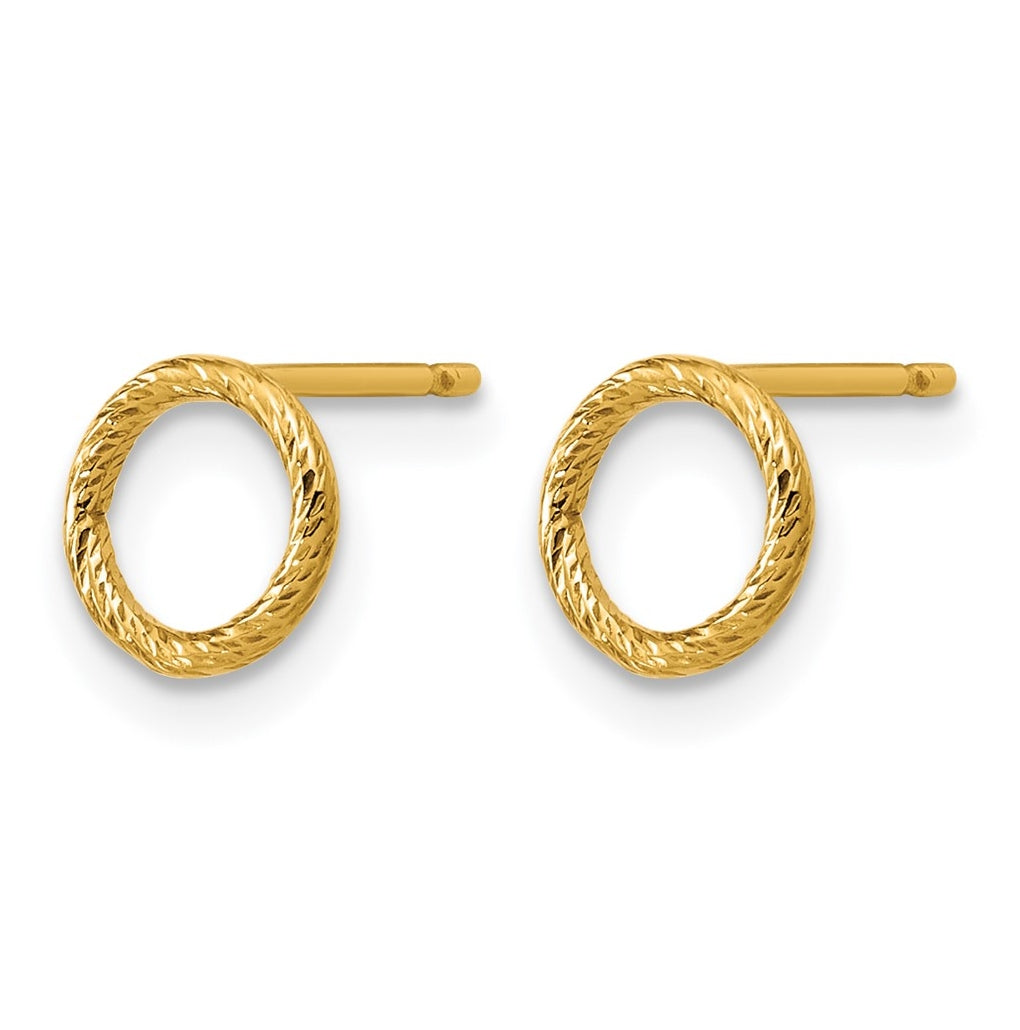 1/20 14K Gold Filled Sparkle 7mm Open Circle Post Earrings