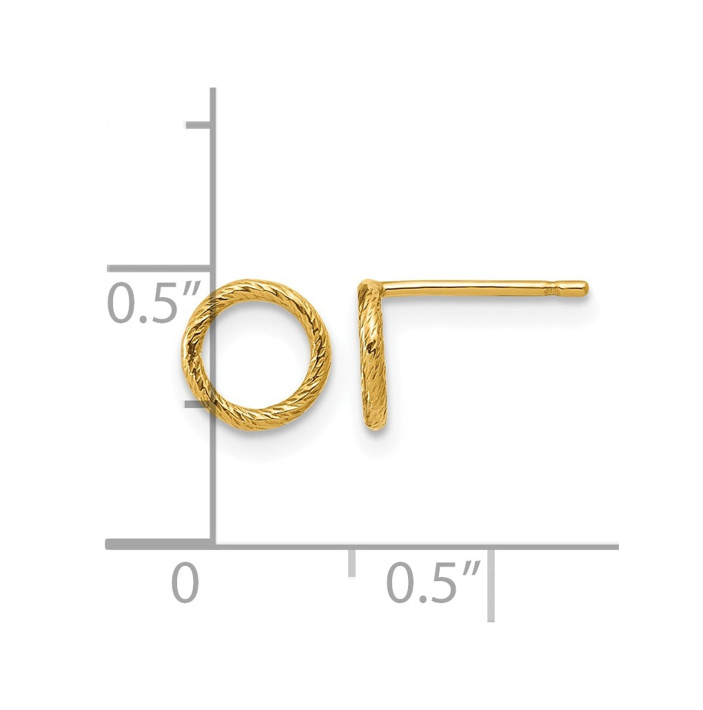 1/20 14K Gold Filled Sparkle 7mm Open Circle Post Earrings