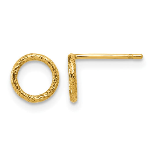 1/20 14K Gold Filled Sparkle 7mm Open Circle Post Earrings