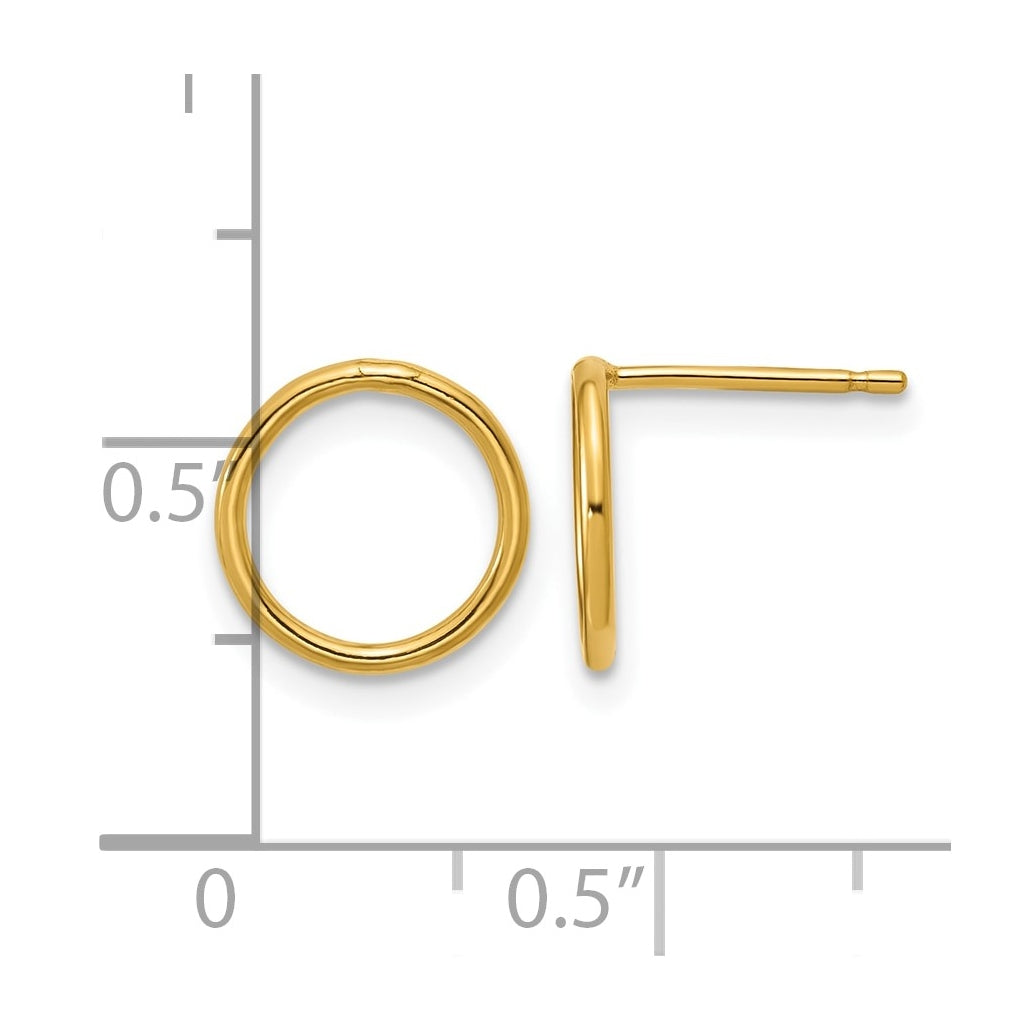 1/20 14K Gold Filled 10mm Open Circle Post Earrings