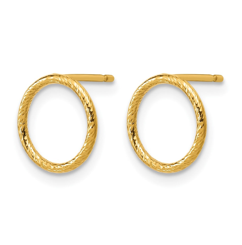1/20 14K Gold Filled Sparkle 10mm Open Circle Post Earrings