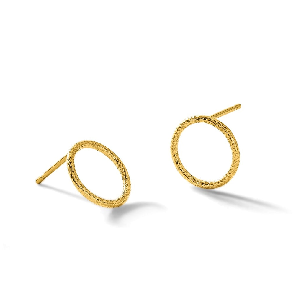 1/20 14K Gold Filled Sparkle 10mm Open Circle Post Earrings
