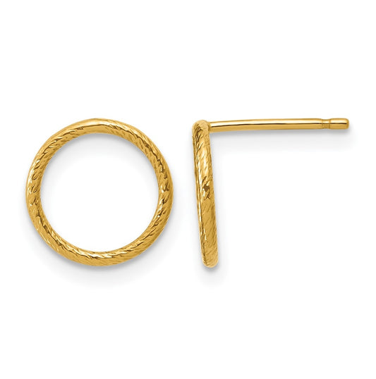 1/20 14K Gold Filled Sparkle 10mm Open Circle Post Earrings