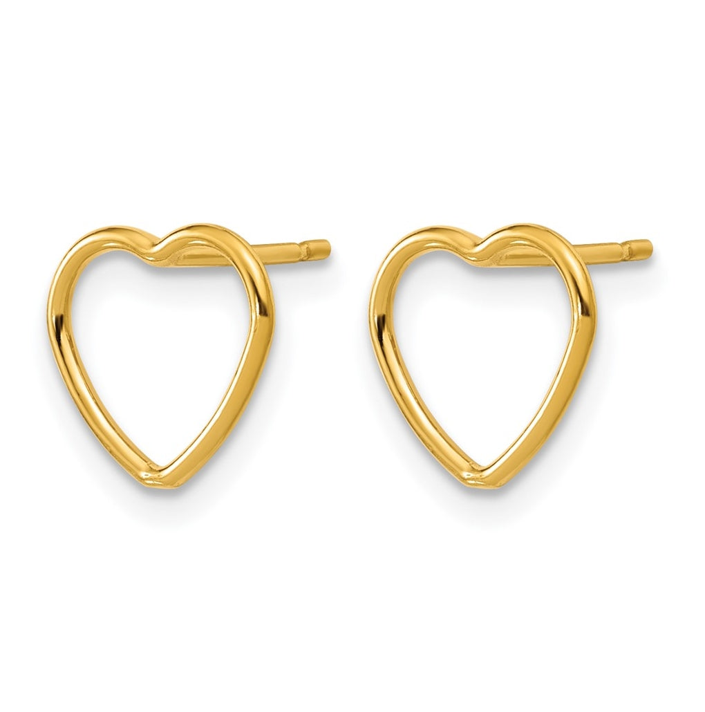 1/20 14K Gold Filled 10mm Open Heart Post Earrings