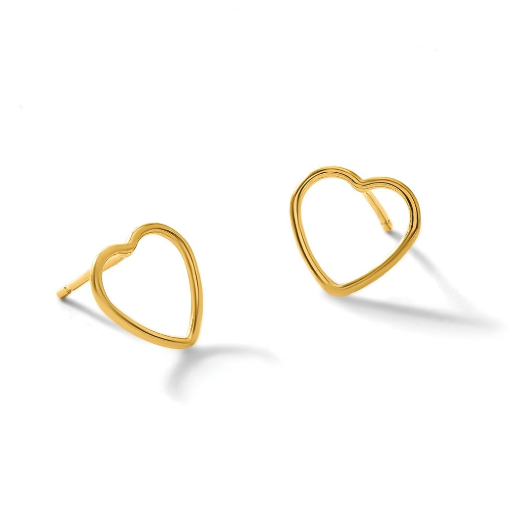 1/20 14K Gold Filled 10mm Open Heart Post Earrings