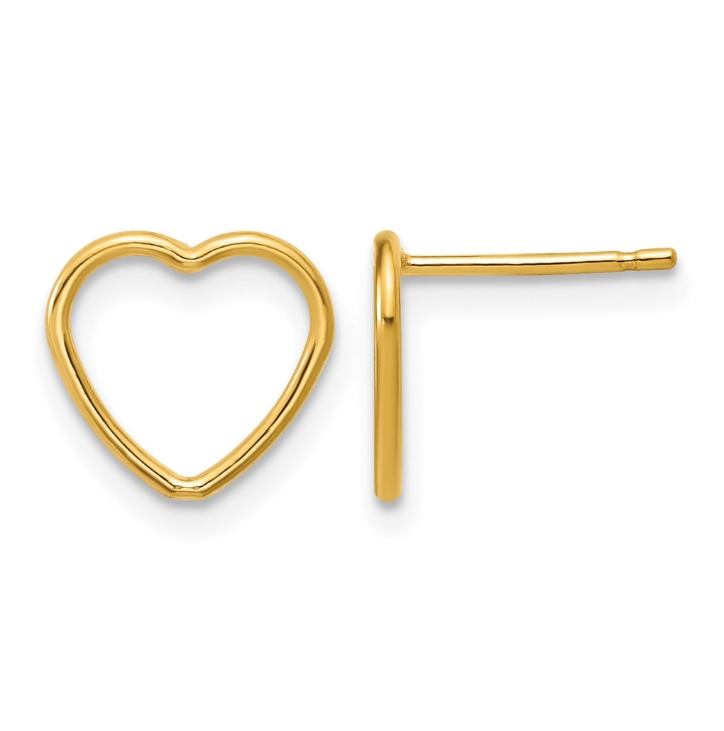 1/20 14K Gold Filled 10mm Open Heart Post Earrings