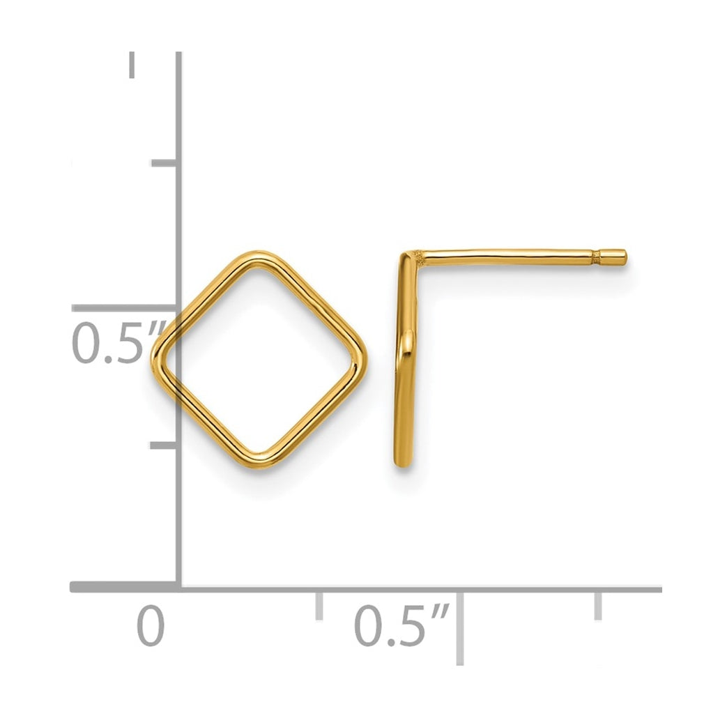 1/20 14K Gold Filled 8mm Open Square Post Earrings
