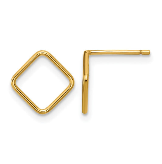 1/20 14K Gold Filled 8mm Open Square Post Earrings