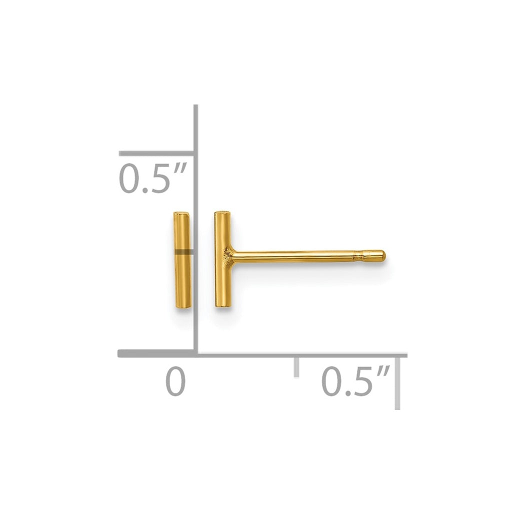 1/20 14K Gold Filled 6mm Bar Post Earrings