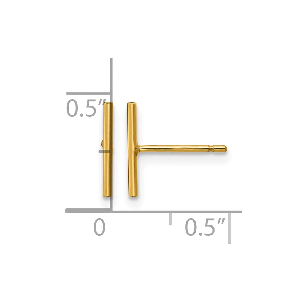 1/20 14K Gold Filled 10mm Bar Post Earrings