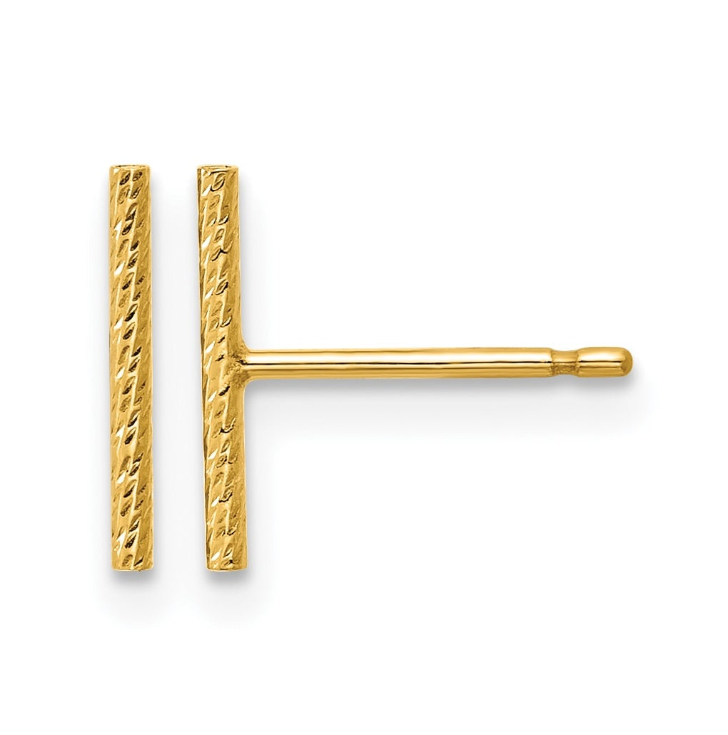 1/20 14K Gold Filled Sparkle 10mm Bar Post Earrings
