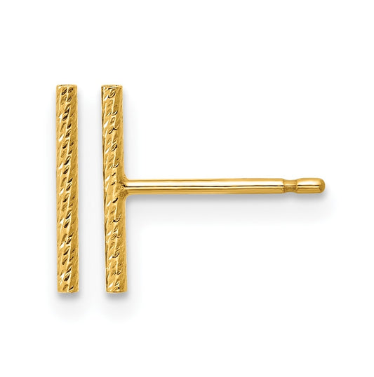 1/20 14K Gold Filled Sparkle 10mm Bar Post Earrings