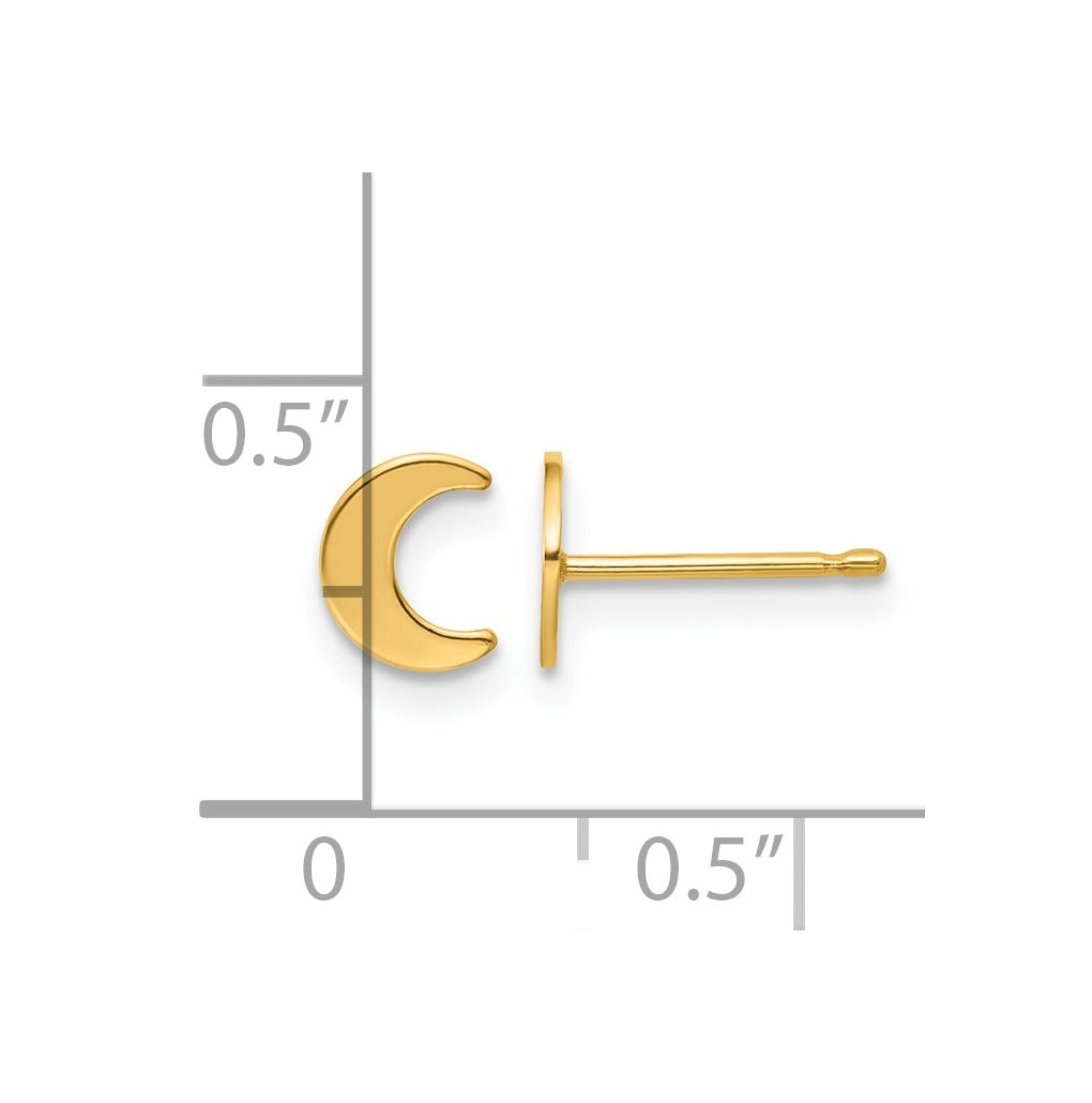 1/20 14K Gold Filled 5.1 x 6.3mm Moon Post Earrings