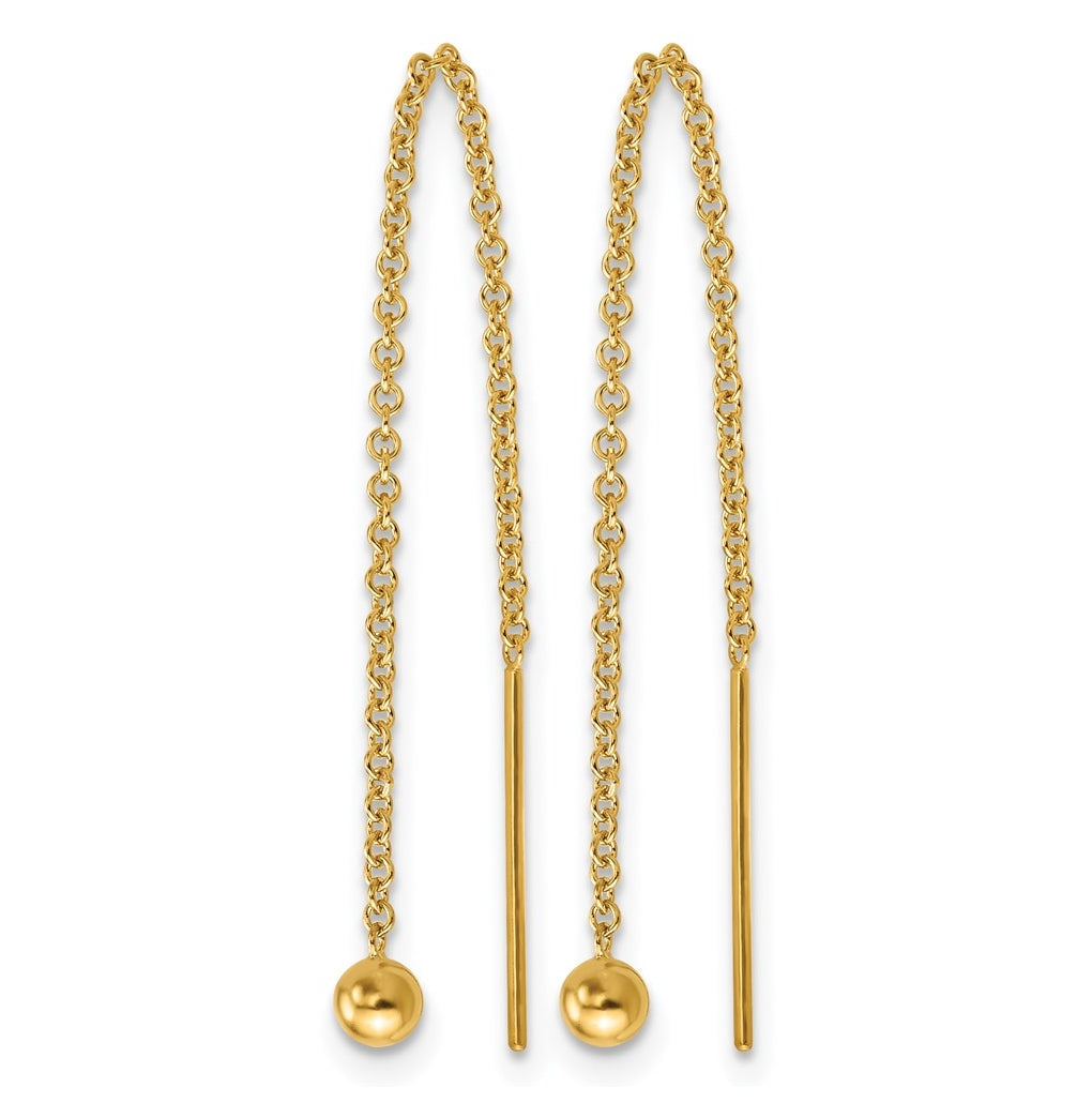 1/20 14K Gold Filled 3mm Ball Dangle Threader Earrings