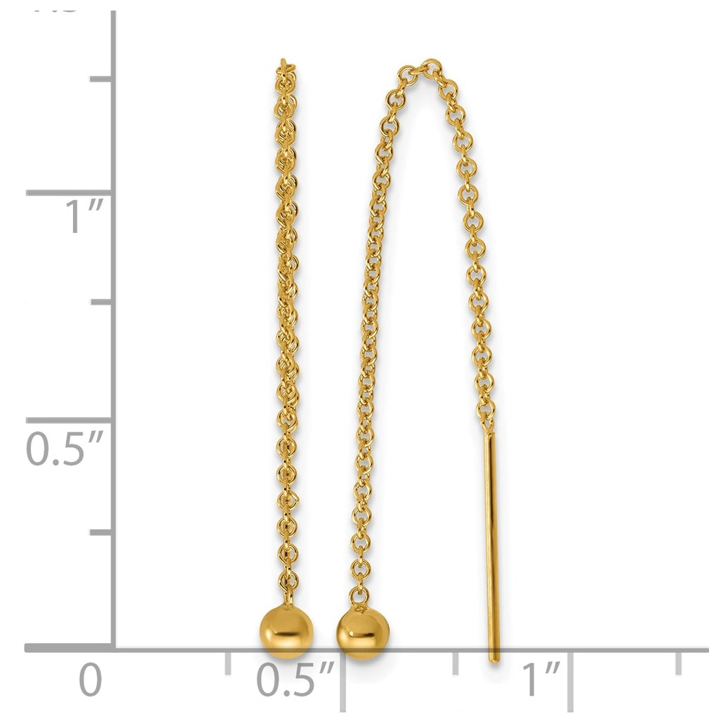 1/20 14K Gold Filled 3mm Ball Dangle Threader Earrings