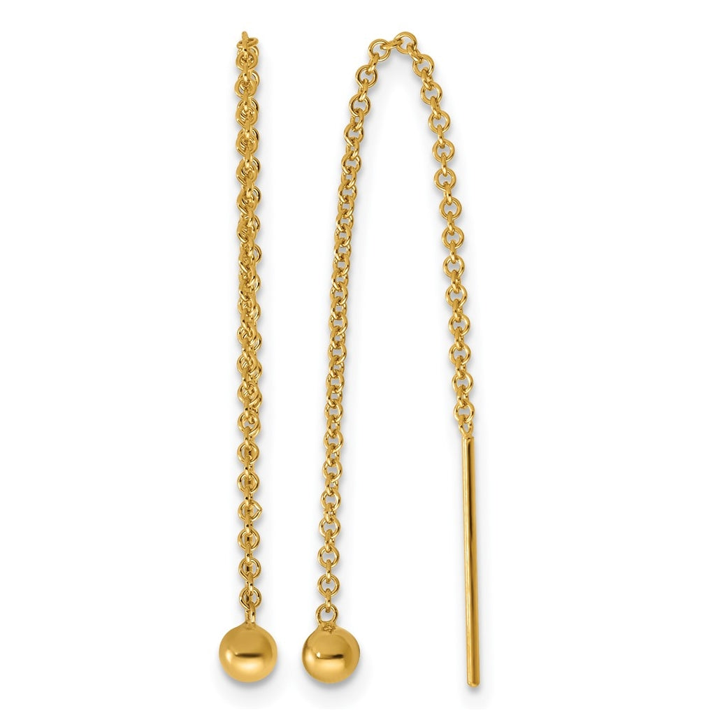 1/20 14K Gold Filled 3mm Ball Dangle Threader Earrings