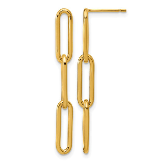 1/20 14K Gold Filled Paperclip Link Post Dangle Earrings