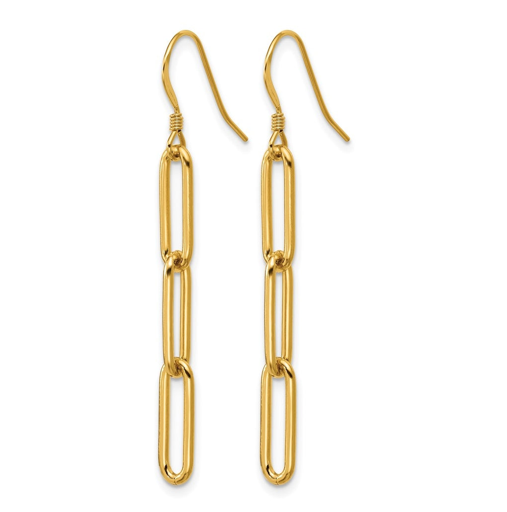1/20 14K Gold Filled Paperclip Link Shepherd Hook Dangle Earrings