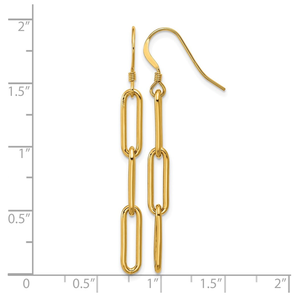 1/20 14K Gold Filled Paperclip Link Shepherd Hook Dangle Earrings