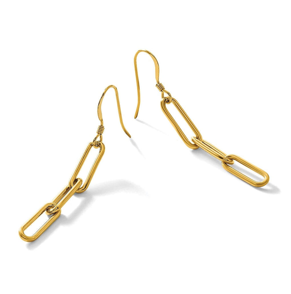 1/20 14K Gold Filled Paperclip Link Shepherd Hook Dangle Earrings