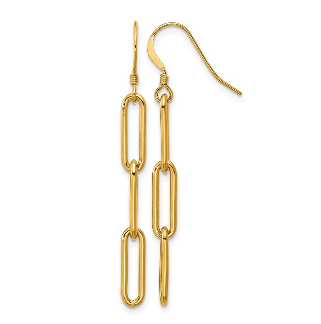 1/20 14K Gold Filled Paperclip Link Shepherd Hook Dangle Earrings
